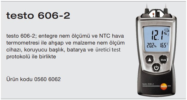 TESTO 606-2 ahşap nem ölçer