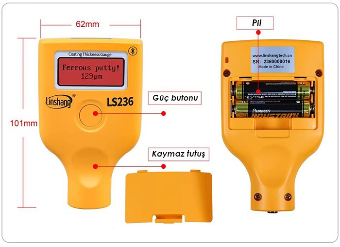 ls236 profesyonel boya kalınlık ölçer