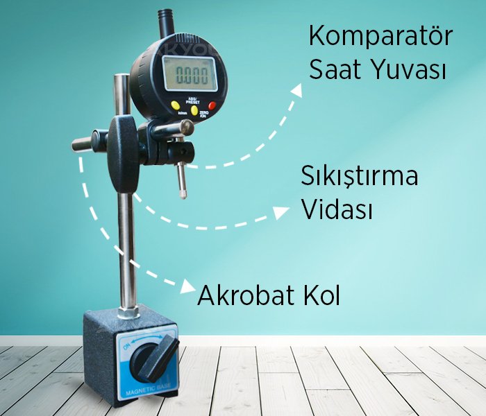 manyetik komparatör saat standı