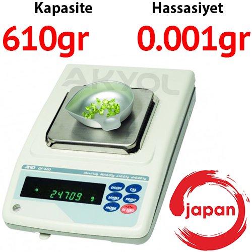 AND GF 600 Hassas Terazi - Hassasiyet:0.001 gr. Max: 610 gr.