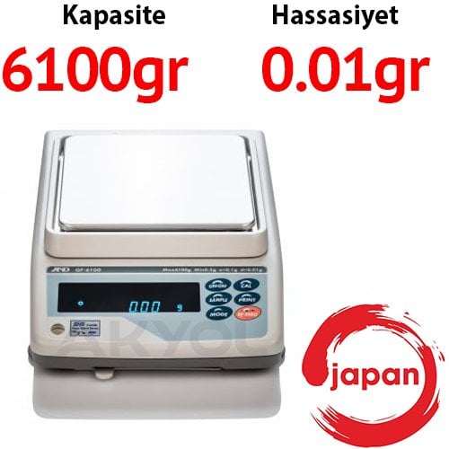 AND GF 6100 Hassas Terazi - Hassasiyet:0.01 gr. Max: 6100 gr.