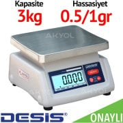 Desis T28 3kg Onaylı Dijital Hassas Terazi - Hassasiyet: 0.5/1 gr. Max: 3 kg.